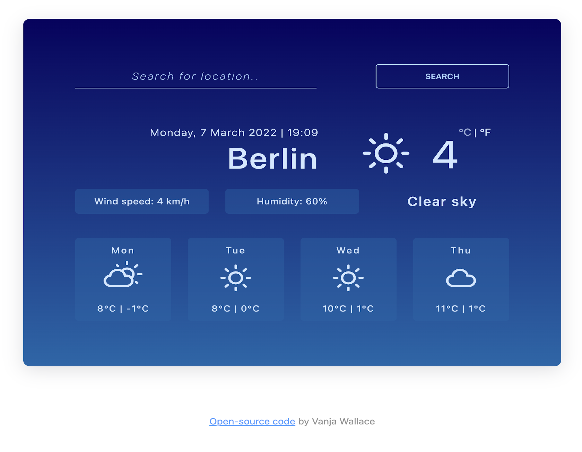 Weather forecast app preview